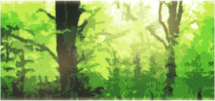 Dithered green forest with sunlight pouring through from Tomodachi Collection