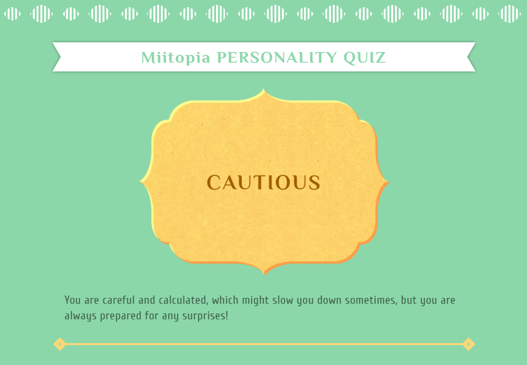 Miitopia Cautious Personality