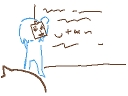 A gif of NCAWebmaster Mii yapping with a whiteboard filled with writing while Zorrpu watches